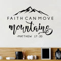 Faith Can Move Mountains Bible Verse Quote Decals Matthew 17:20 Vinyl Wall Sticker Christian Wall Decor for Home Car Laptop by Creative Vault Marketplace