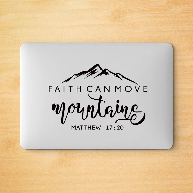 Faith Can Move Mountains Bible Verse Quote Decals Matthew 17:20 Vinyl Wall Sticker Christian Wall Decor for Home Car Laptop by Creative Vault Marketplace