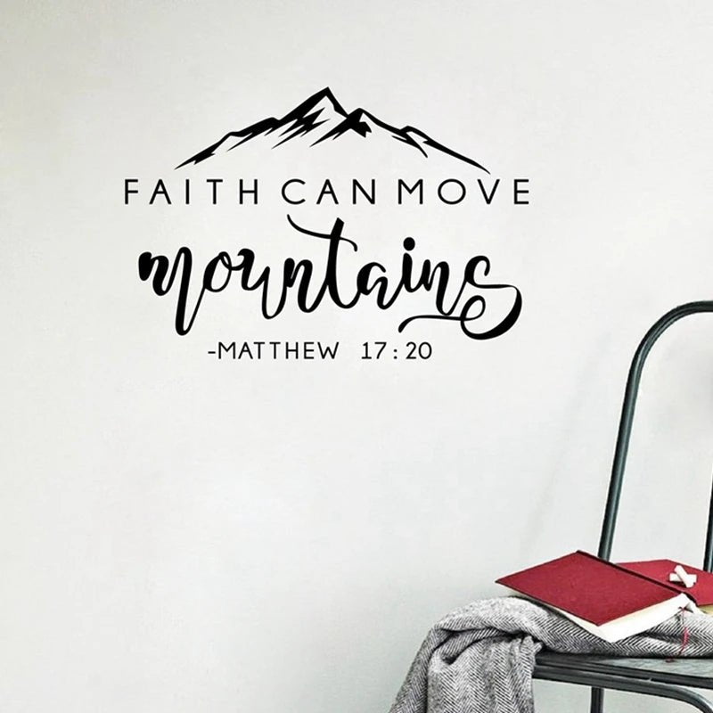 Faith Can Move Mountains Bible Verse Quote Decals Matthew 17:20 Vinyl Wall Sticker Christian Wall Decor for Home Car Laptop by Creative Vault Marketplace