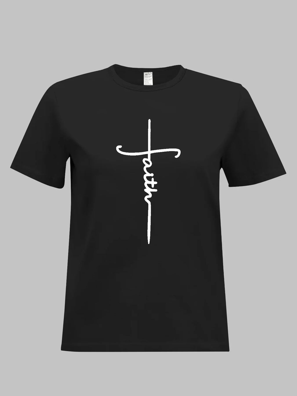 Faith Cross T Shirt Women Christian Faith Graphic Tee Casual Round Neck Short Sleeve Tops by Creative Vault Marketplace