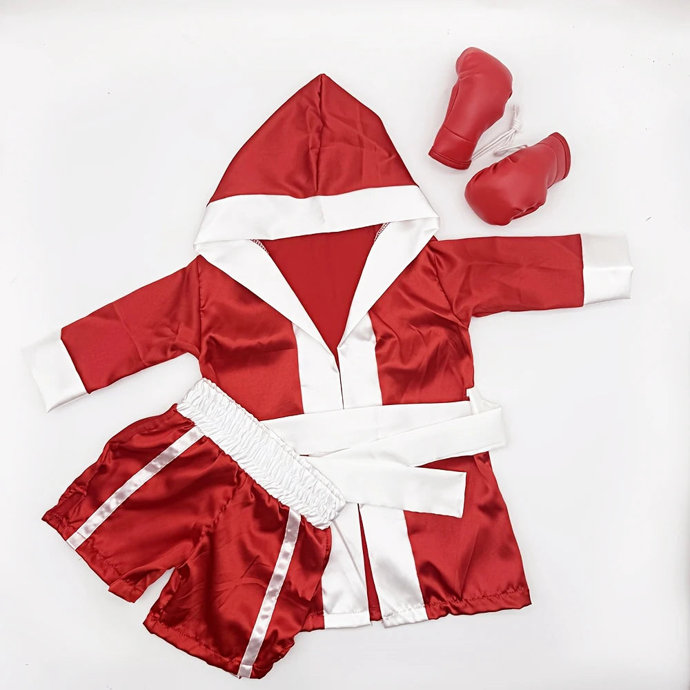 Newborn Photography Props Boxing Theme Baby Photo Outfit Infant Bathrobe Shorts Gloves Set Newborn Photo Costume Studio Props by Creative Vault Marketplace