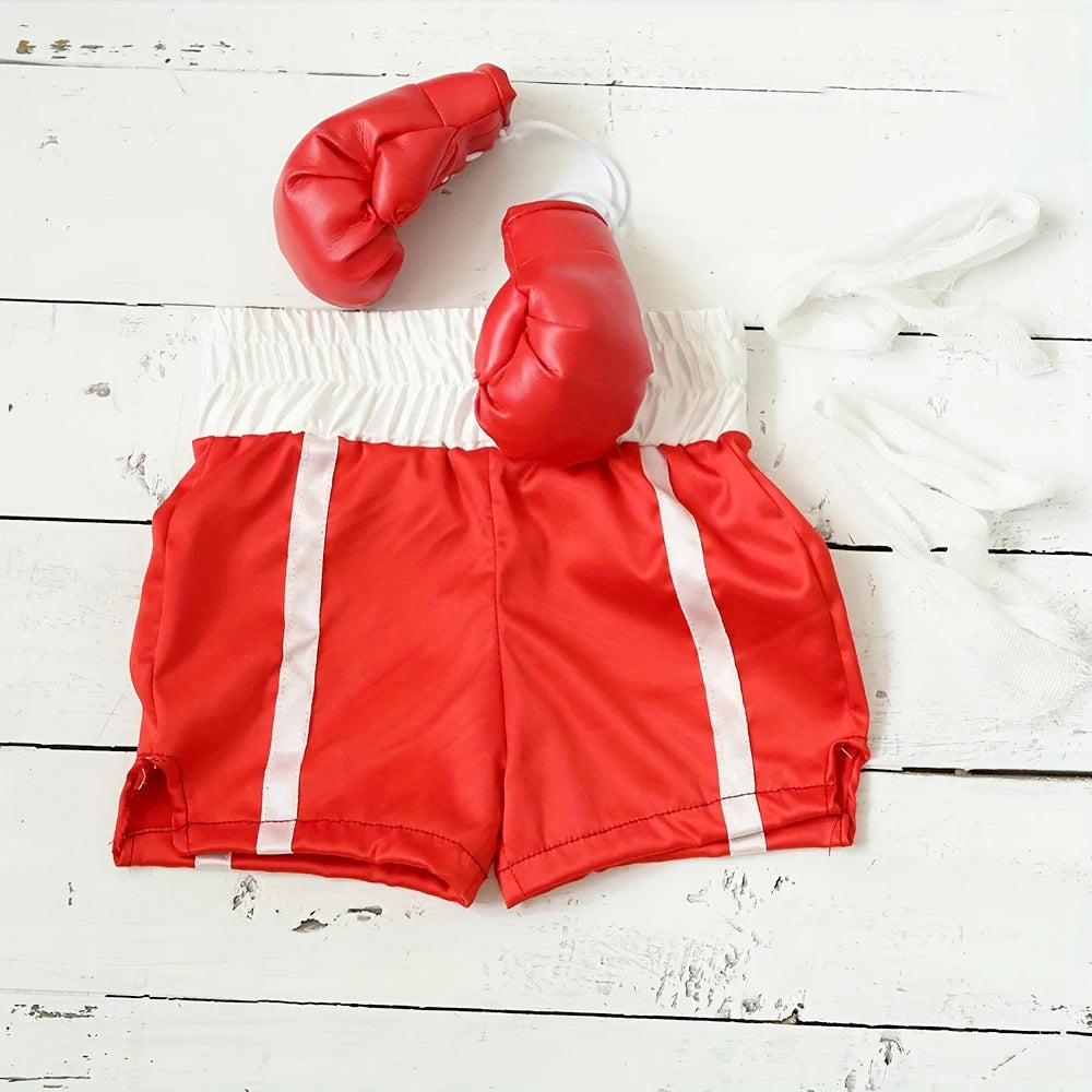 Newborn Photography Props Boxing Theme Baby Photo Outfit Infant Bathrobe Shorts Gloves Set Newborn Photo Costume Studio Props by Creative Vault Marketplace