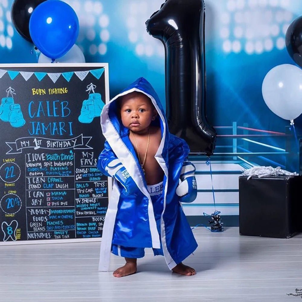 Newborn Photography Props Boxing Theme Baby Photo Outfit Infant Bathrobe Shorts Gloves Set Newborn Photo Costume Studio Props by Creative Vault Marketplace