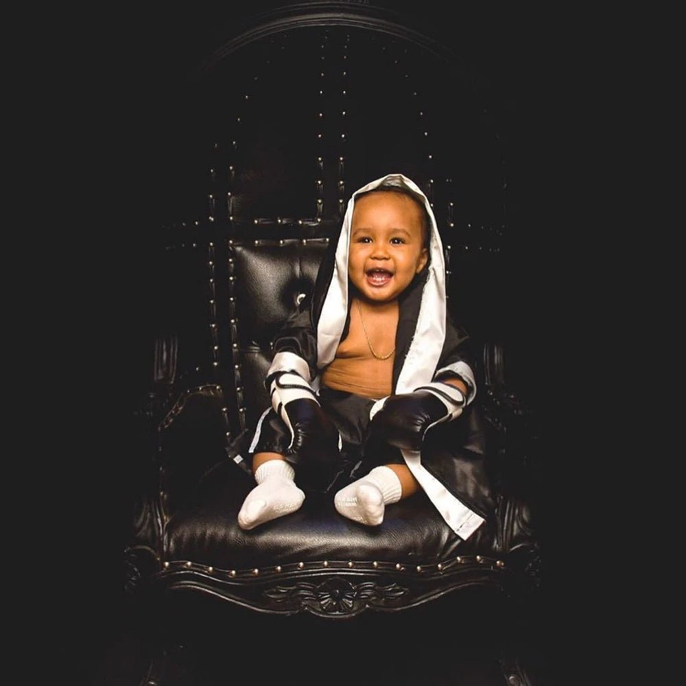 Newborn Photography Props Boxing Theme Baby Photo Outfit Infant Bathrobe Shorts Gloves Set Newborn Photo Costume Studio Props by Creative Vault Marketplace