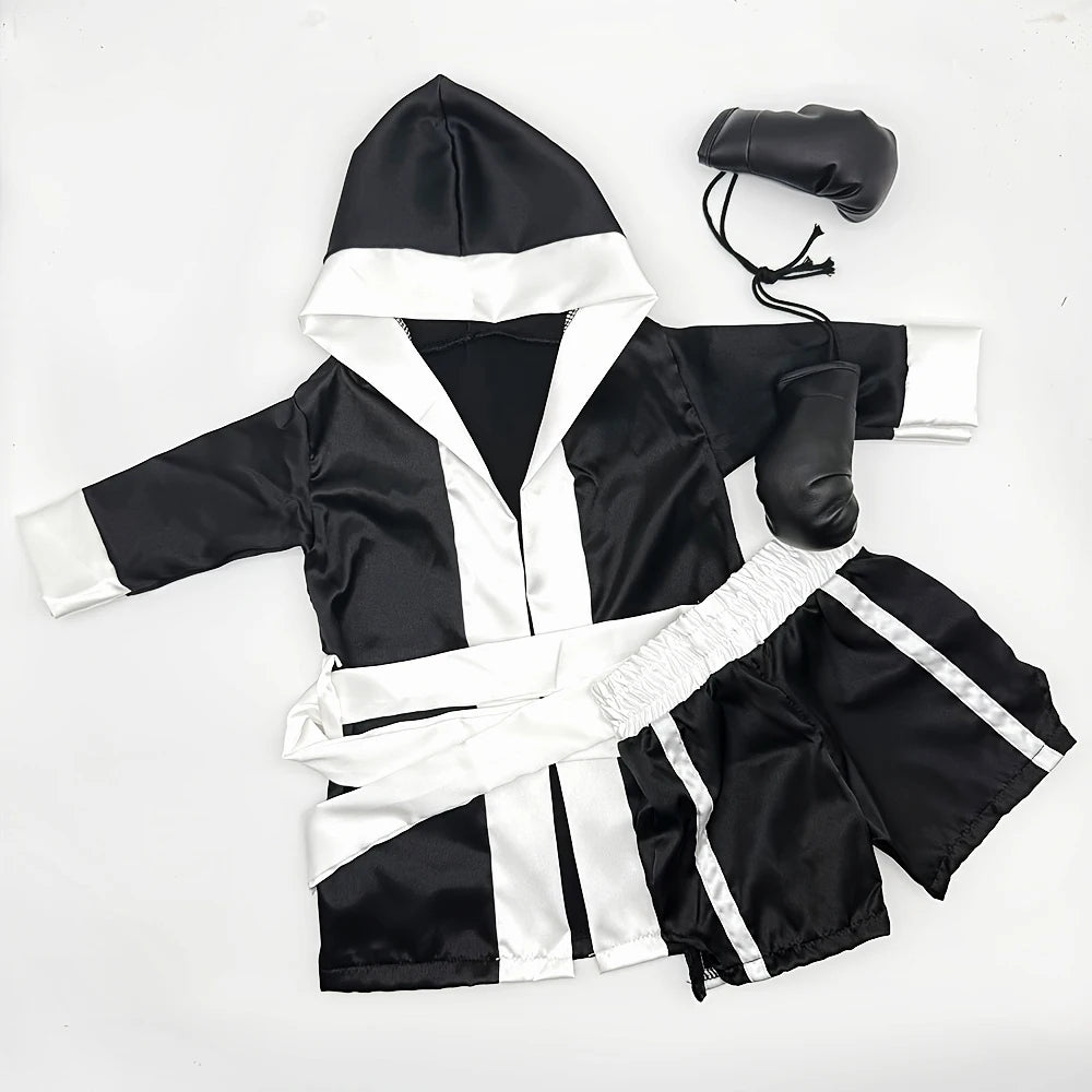 Newborn Photography Props Boxing Theme Baby Photo Outfit Infant Bathrobe Shorts Gloves Set Newborn Photo Costume Studio Props by Creative Vault Marketplace