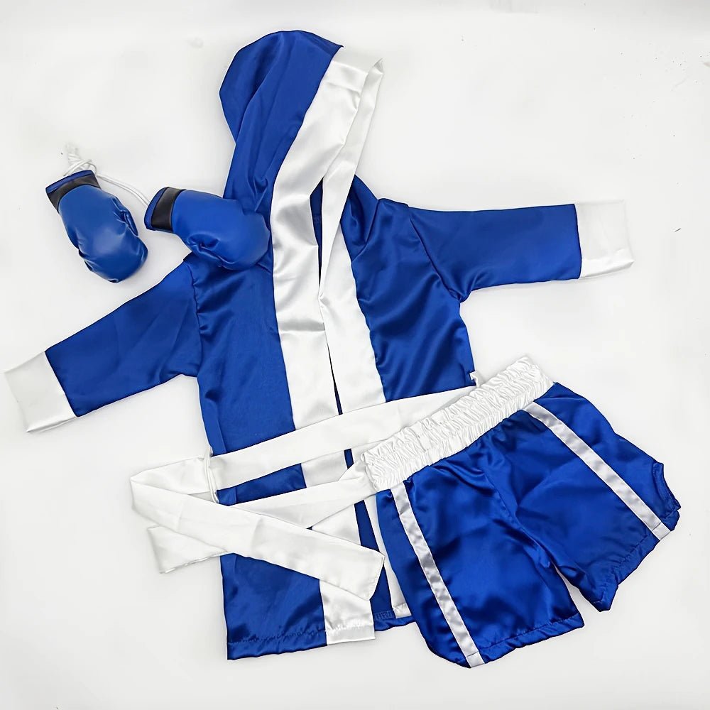 Newborn Photography Props Boxing Theme Baby Photo Outfit Infant Bathrobe Shorts Gloves Set Newborn Photo Costume Studio Props by Creative Vault Marketplace