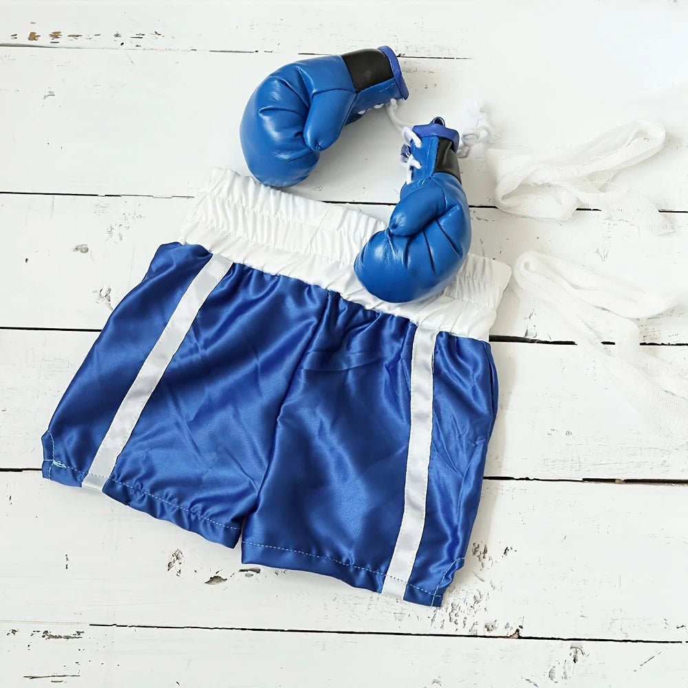 Newborn Photography Props Boxing Theme Baby Photo Outfit Infant Bathrobe Shorts Gloves Set Newborn Photo Costume Studio Props by Creative Vault Marketplace