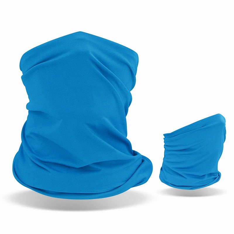 Creative Vault Marketplace reef blue cooling UV-resistant neck gaiter made of breathable spandex lycra fabric.