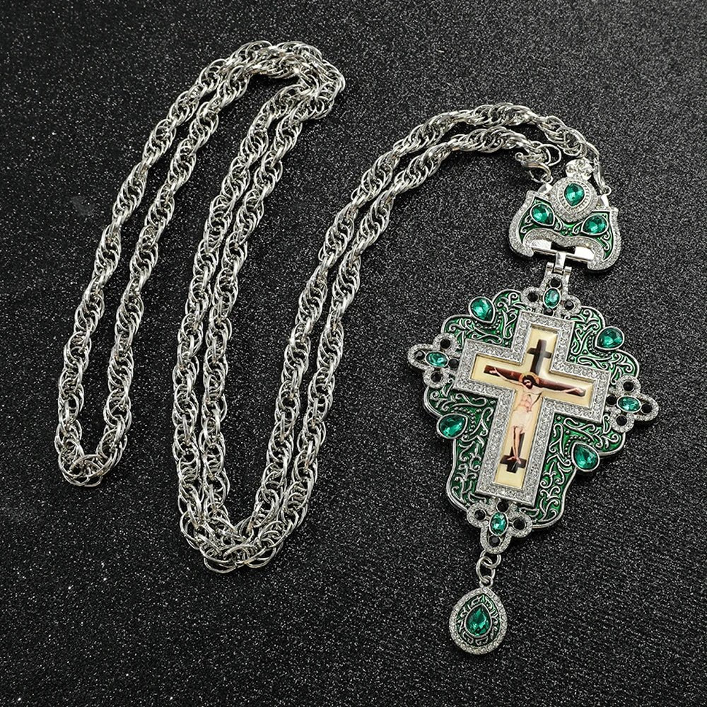 Europe and America Christian Religion Necklace Jesus Cross Pendant Long Chains Good Friday Religious Faith Jewelry God Gifts by Creative Vault Marketplace