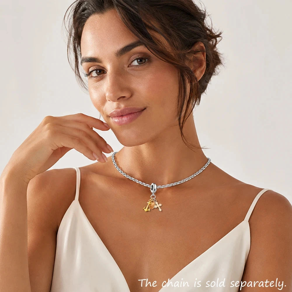 Faith Hope Love Pendant Charm - A Timeless Vintage Sterling Silver Gift by Creative Vault Marketplace