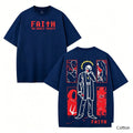 Faith The Unholy Trinity Double Sided Graphic T Shirt, 100% Cotton Unisex, Gothic Streetwear, Dark Religion Fan Tee by Creative Vault Marketplace
