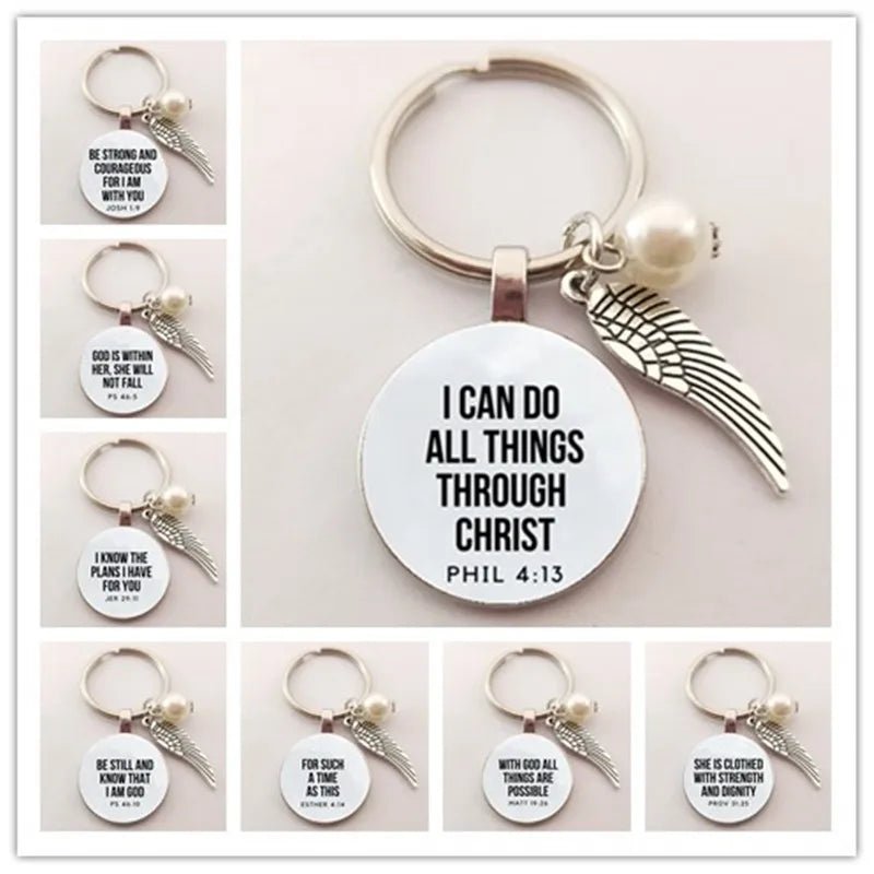 bible verse key chains faith keychain scripture quote christian jewelry for friend women men inspirational gifts by Creative Vault Marketplace