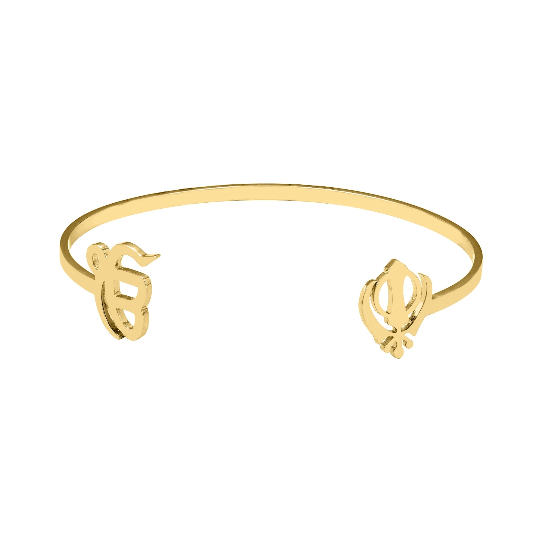 Punjabi Sikh Gold Bracelet God Unique Symbol 18k Stainless Steel Believer Faith Master Unique Symbol Religious Jewelry Souvenir by Creative Vault Marketplace