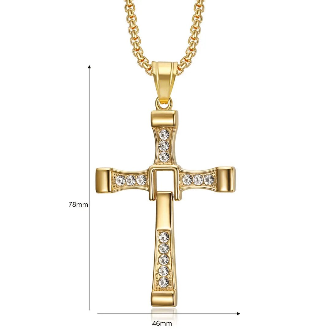 Religious Iced Out Bling Jesus Cross Pendant Stainless Steel Cubic Zirconia Christian Faith Necklace for Women Men Jewelry Gift by Creative Vault Marketplace