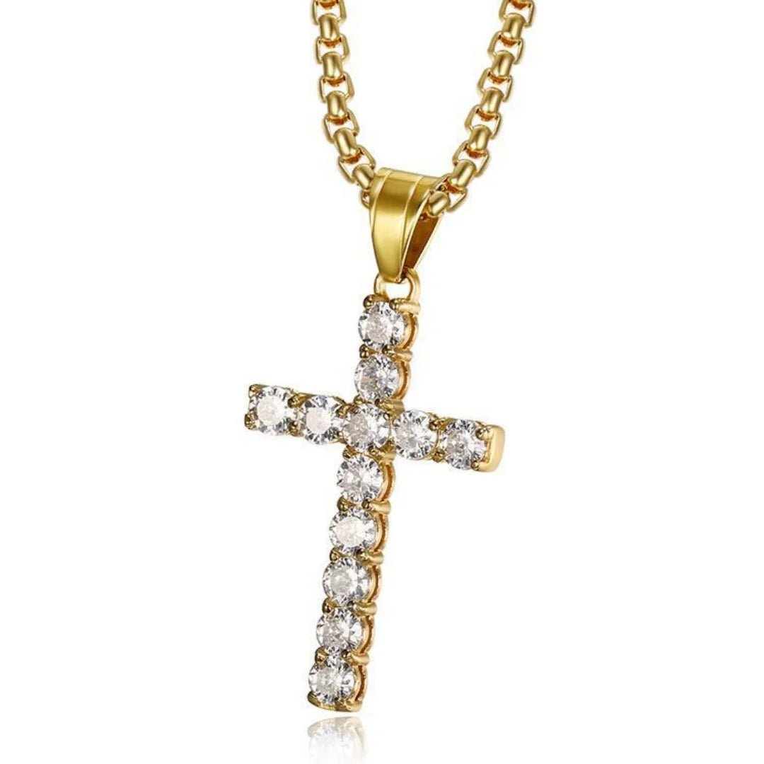 Religious Iced Out Bling Jesus Cross Pendant Stainless Steel Cubic Zirconia Christian Faith Necklace for Women Men Jewelry Gift by Creative Vault Marketplace