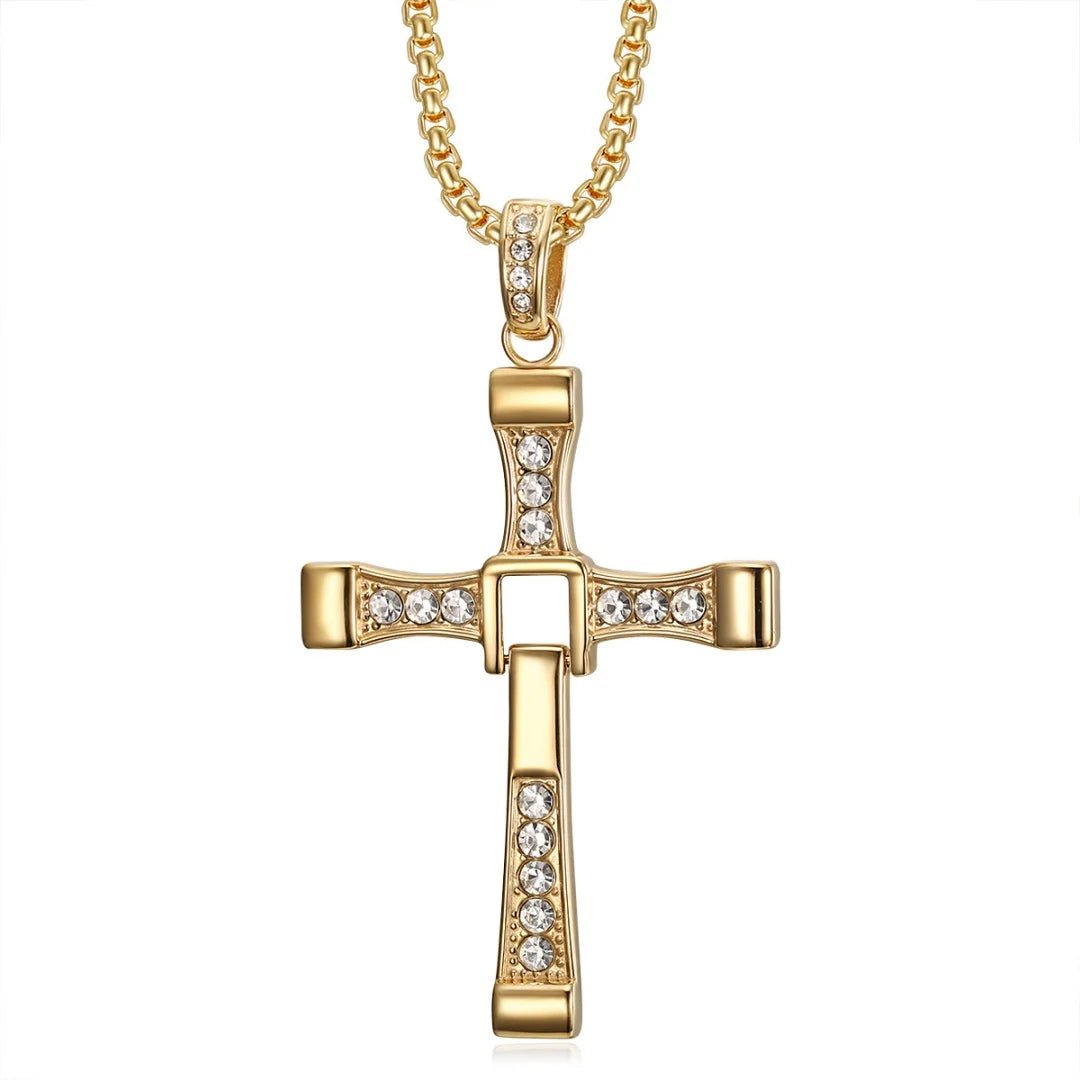 Religious Iced Out Bling Jesus Cross Pendant Stainless Steel Cubic Zirconia Christian Faith Necklace for Women Men Jewelry Gift by Creative Vault Marketplace