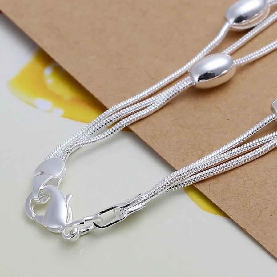 Fashion Design Product Beautiful 925 Sterling Silver Jewelry High Quality Bracelet Bead Chain Women Lady Wedding With by Creative Vault Marketplace