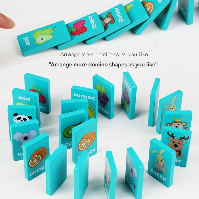 Children Hand Scratch Wooden Puzzle Toy Board Baby Cartoon Montessori Early Education Farm Fruit Cognitive Matching Mahjong Toy by Creative Vault Marketplace