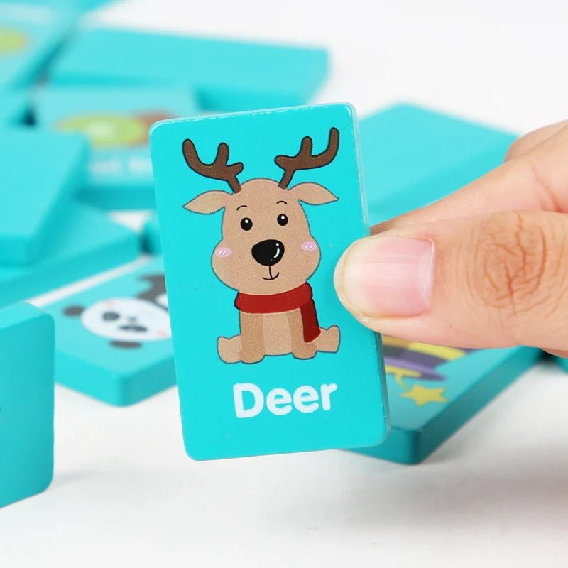 Children Hand Scratch Wooden Puzzle Toy Board Baby Cartoon Montessori Early Education Farm Fruit Cognitive Matching Mahjong Toy by Creative Vault Marketplace