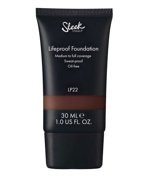 Creative Vault Marketplace Sleek MakeUP Lifeproof Foundation in shade LP22, a sweat-proof liquid face makeup tube.