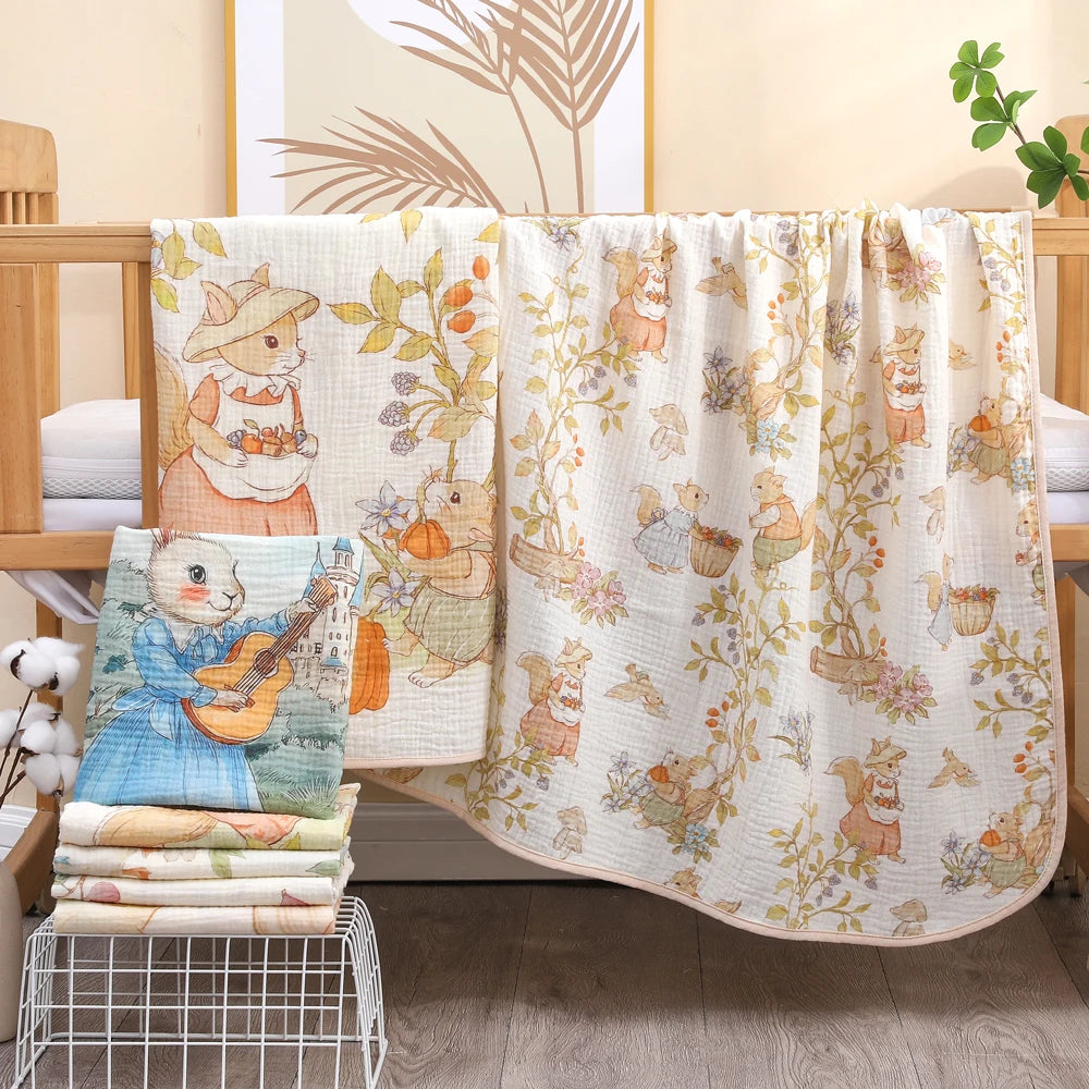 Newborn baby bath towel pure cotton gauze bath towel Class A soft children's blanket absorbent newborn baby blanket by Creative Vault Marketplace