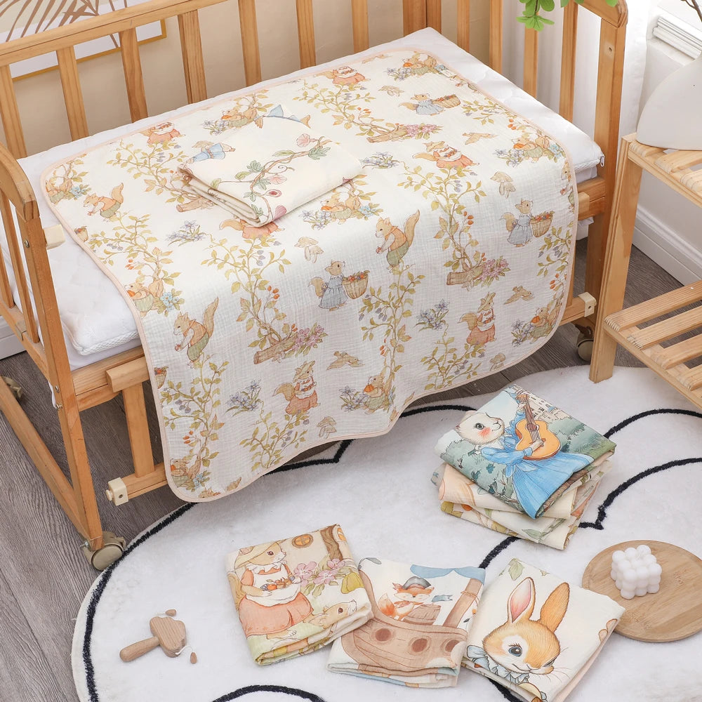Newborn baby bath towel pure cotton gauze bath towel Class A soft children's blanket absorbent newborn baby blanket by Creative Vault Marketplace