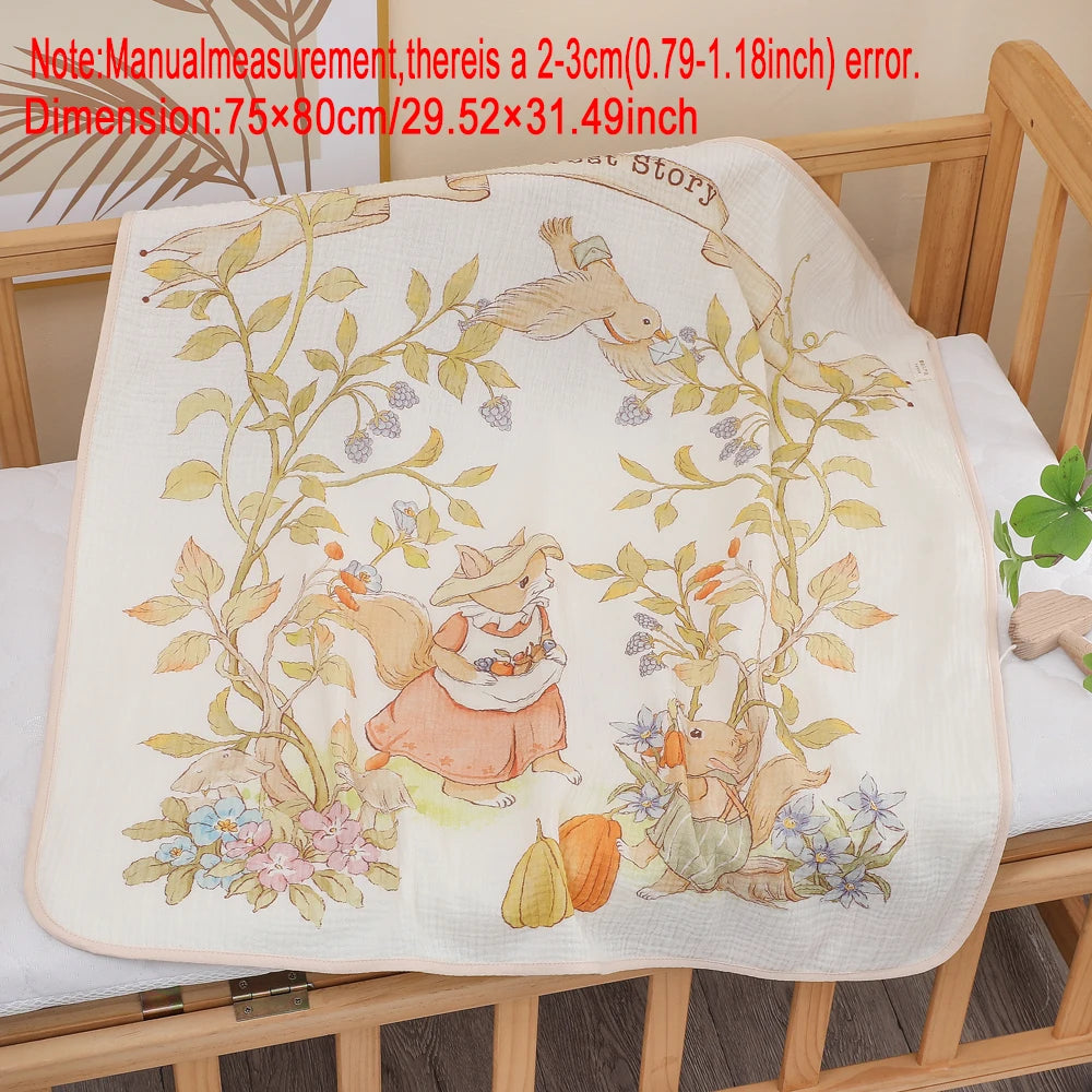 Newborn baby bath towel pure cotton gauze bath towel Class A soft children's blanket absorbent newborn baby blanket by Creative Vault Marketplace
