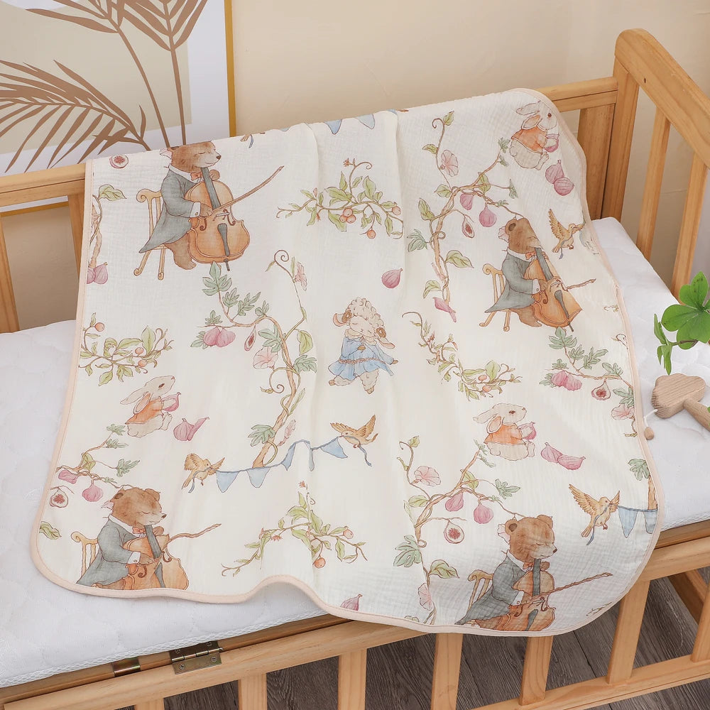 Newborn baby bath towel pure cotton gauze bath towel Class A soft children's blanket absorbent newborn baby blanket by Creative Vault Marketplace