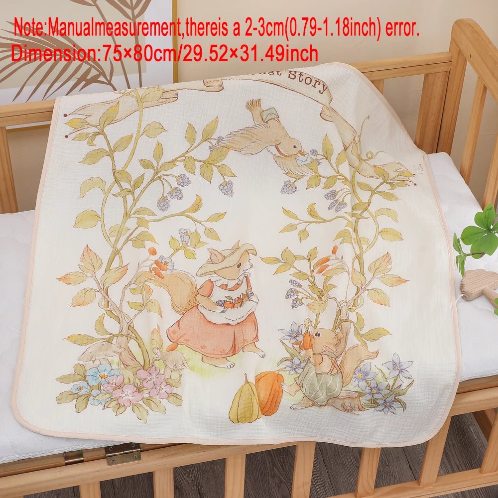 Newborn baby bath towel pure cotton gauze bath towel Class A soft children's blanket absorbent newborn baby blanket by Creative Vault Marketplace