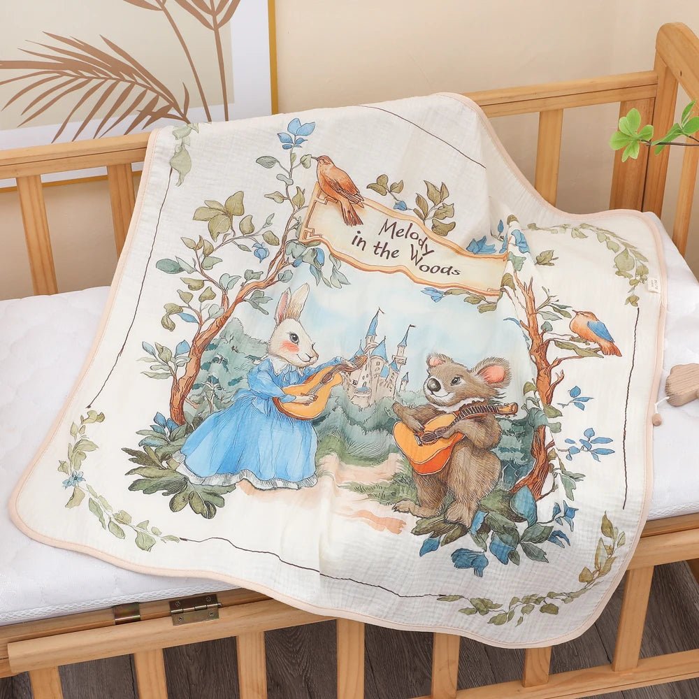 Newborn baby bath towel pure cotton gauze bath towel Class A soft children's blanket absorbent newborn baby blanket by Creative Vault Marketplace