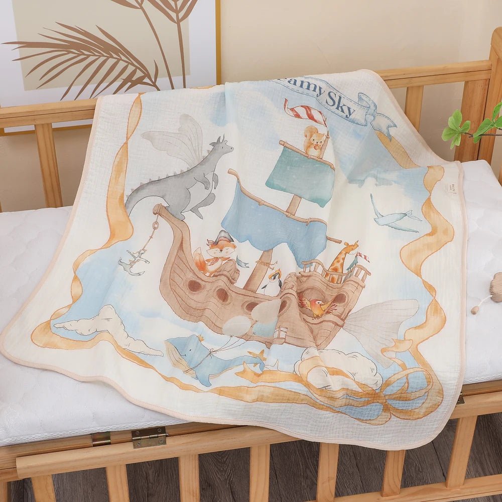 Newborn baby bath towel pure cotton gauze bath towel Class A soft children's blanket absorbent newborn baby blanket by Creative Vault Marketplace