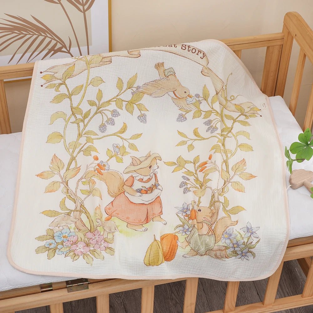 Newborn baby bath towel pure cotton gauze bath towel Class A soft children's blanket absorbent newborn baby blanket by Creative Vault Marketplace