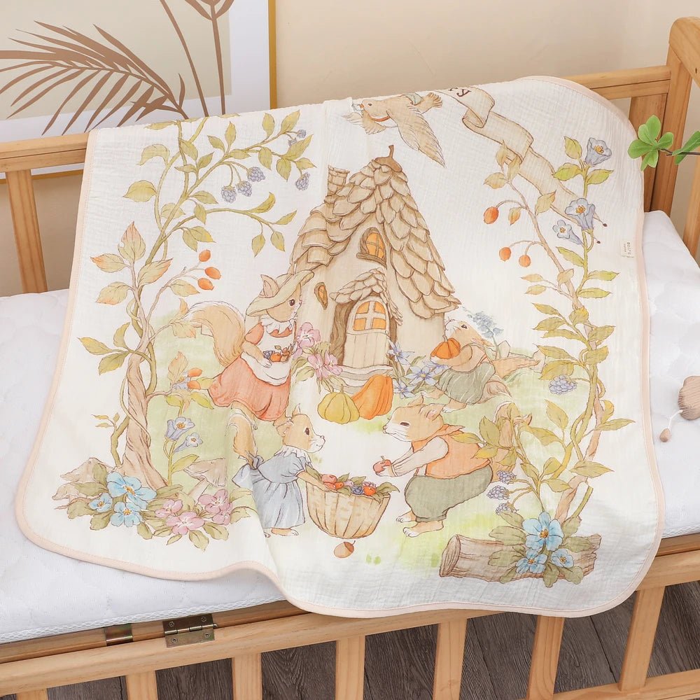 Newborn baby bath towel pure cotton gauze bath towel Class A soft children's blanket absorbent newborn baby blanket by Creative Vault Marketplace