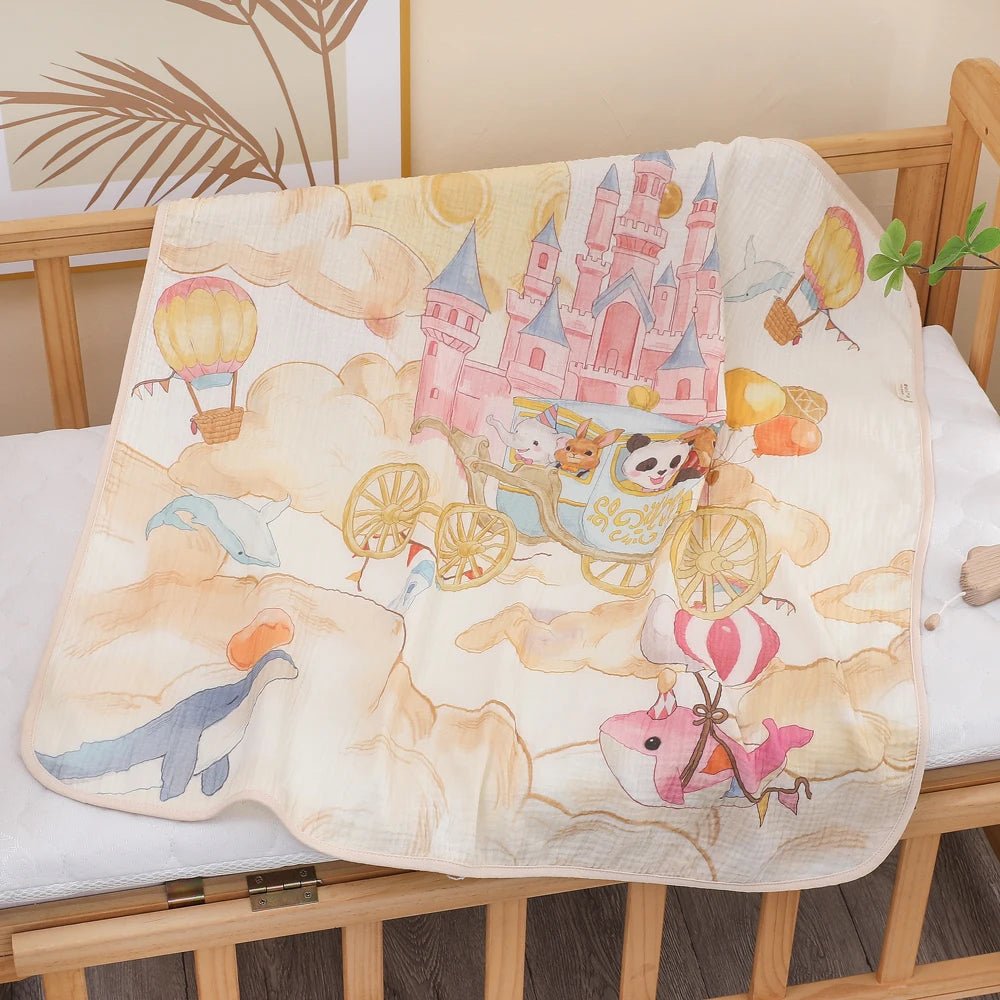 Newborn baby bath towel pure cotton gauze bath towel Class A soft children's blanket absorbent newborn baby blanket by Creative Vault Marketplace