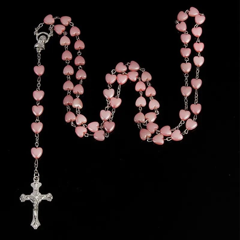 Faith Cross Pearl Bead Necklace by Creative Vault Marketplace