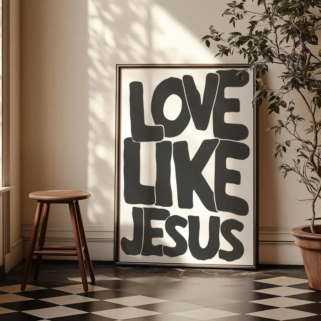 Modern Christian Wall Decor, Love Like Jesus Christian Poster Retro Christian Wall Art, Christian Gifts Digital Art, Printable by Creative Vault Marketplace