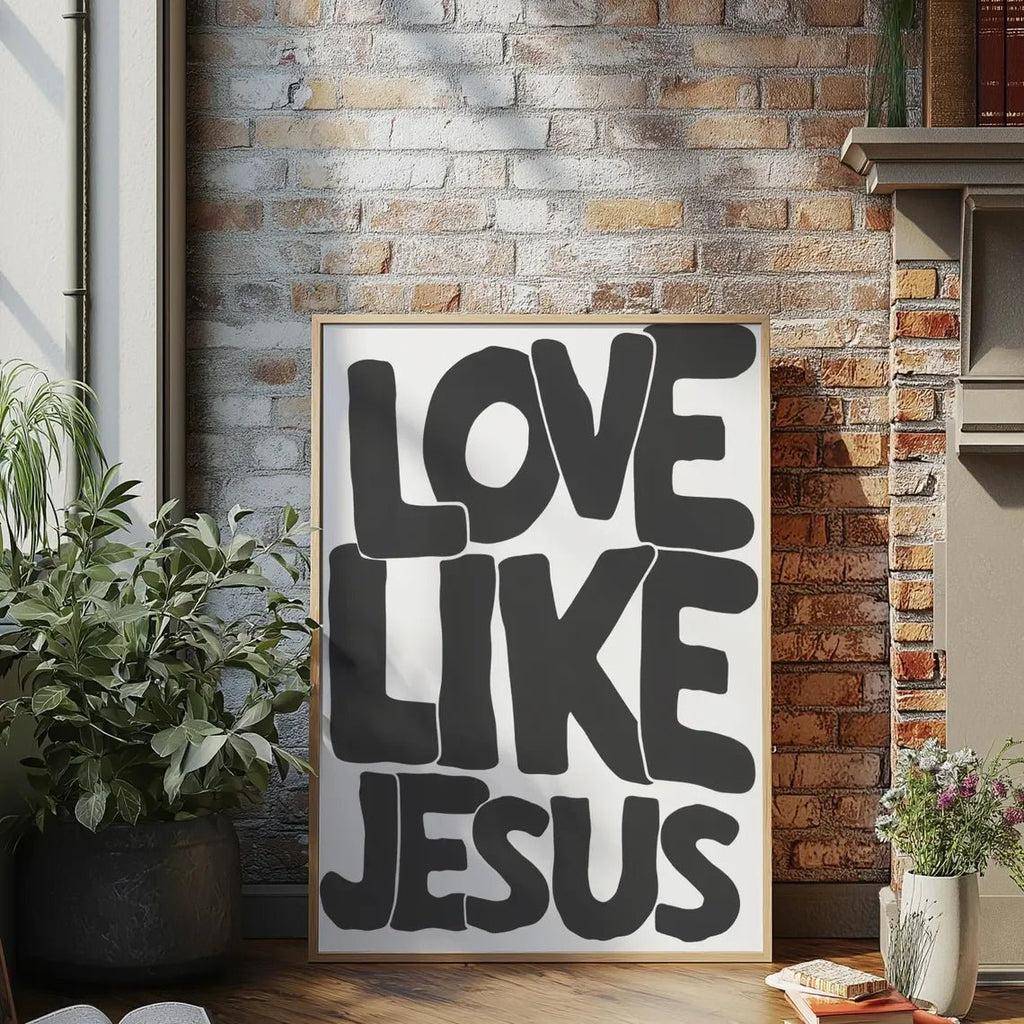 Modern Christian Wall Decor, Love Like Jesus Christian Poster Retro Christian Wall Art, Christian Gifts Digital Art, Printable by Creative Vault Marketplace