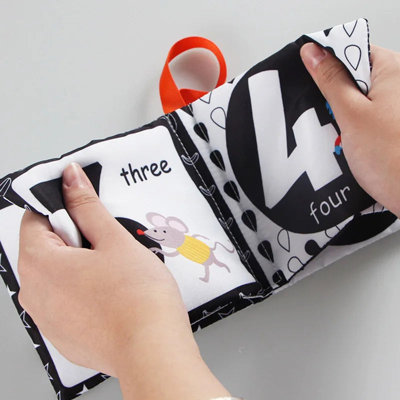 Newborn Soft Cloth Books Black and White Book Books 0-36 Months Early Learning Educational Toys by Creative Vault Marketplace