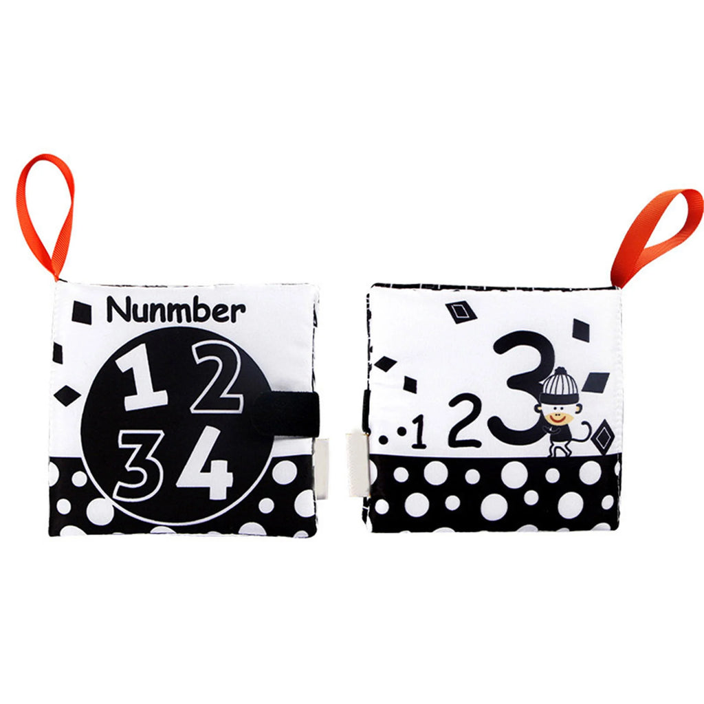 Newborn Soft Cloth Books Black and White Book Books 0-36 Months Early Learning Educational Toys by Creative Vault Marketplace