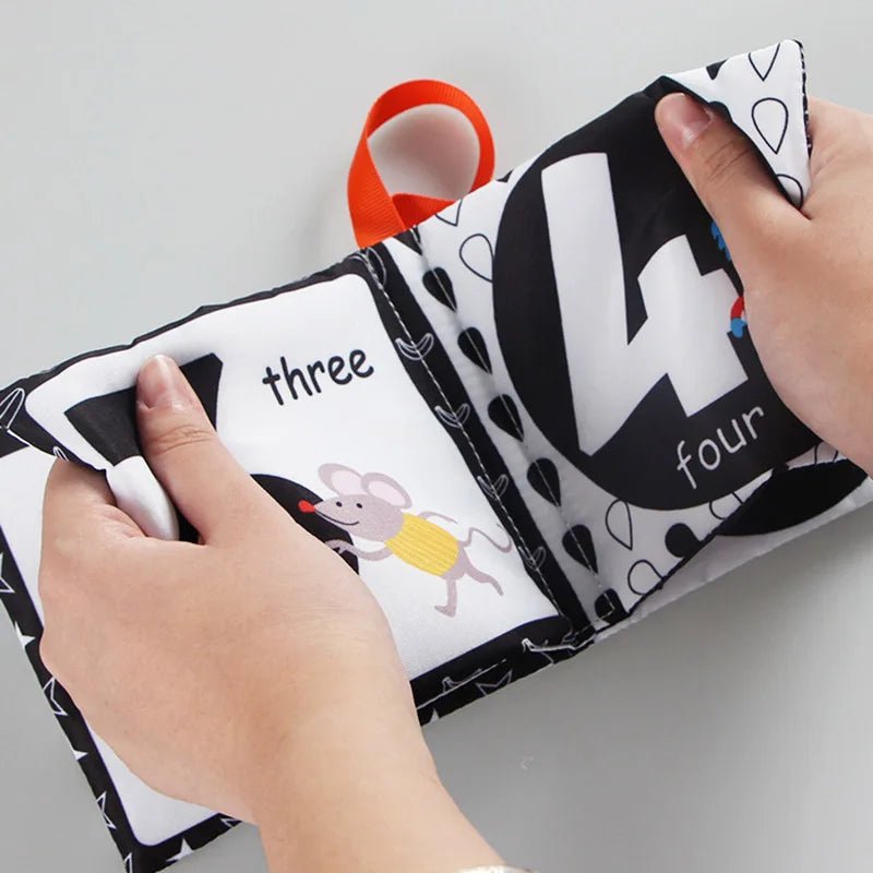 Newborn Soft Cloth Books Black and White Book Books 0-36 Months Early Learning Educational Toys by Creative Vault Marketplace