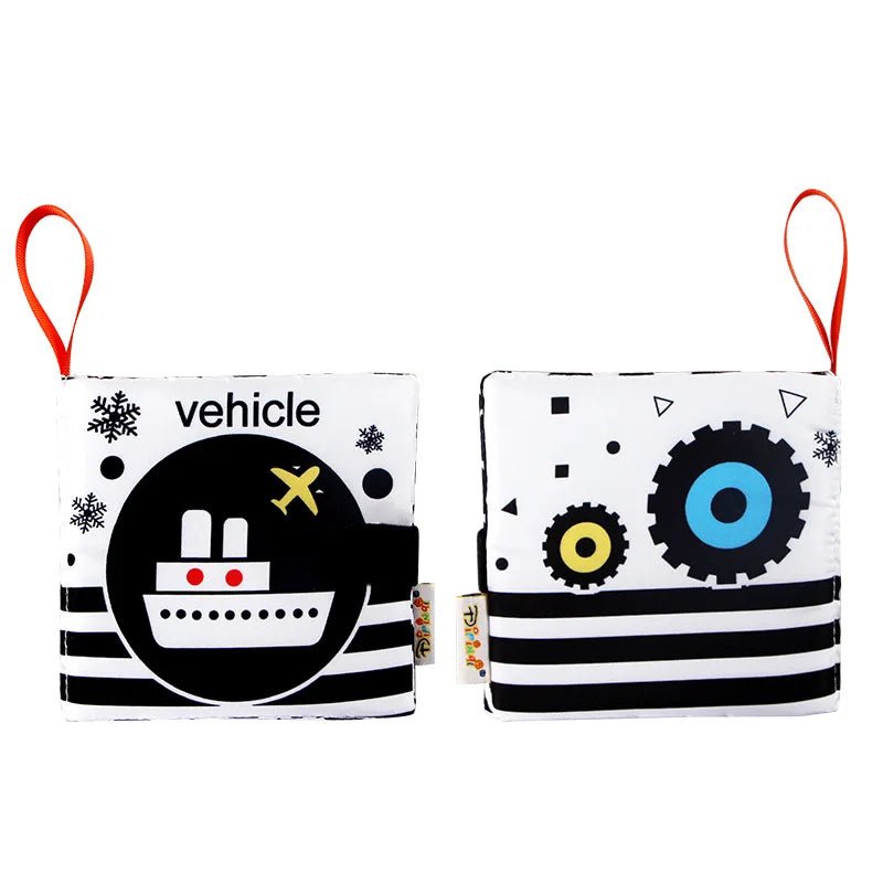 Newborn Soft Cloth Books Black and White Book Books 0-36 Months Early Learning Educational Toys by Creative Vault Marketplace