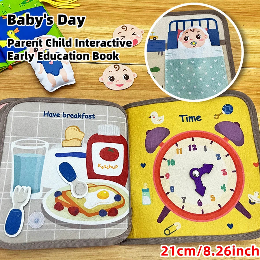 Early Education English Interactive Cognitive Cloth Books Baby Learning Books Baby Soft Books Children's Toys by Creative Vault Marketplace