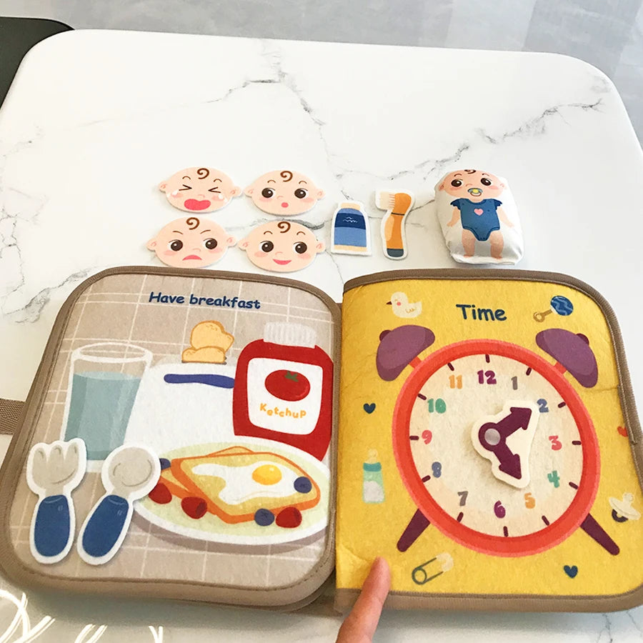 Early Education English Interactive Cognitive Cloth Books Baby Learning Books Baby Soft Books Children's Toys by Creative Vault Marketplace