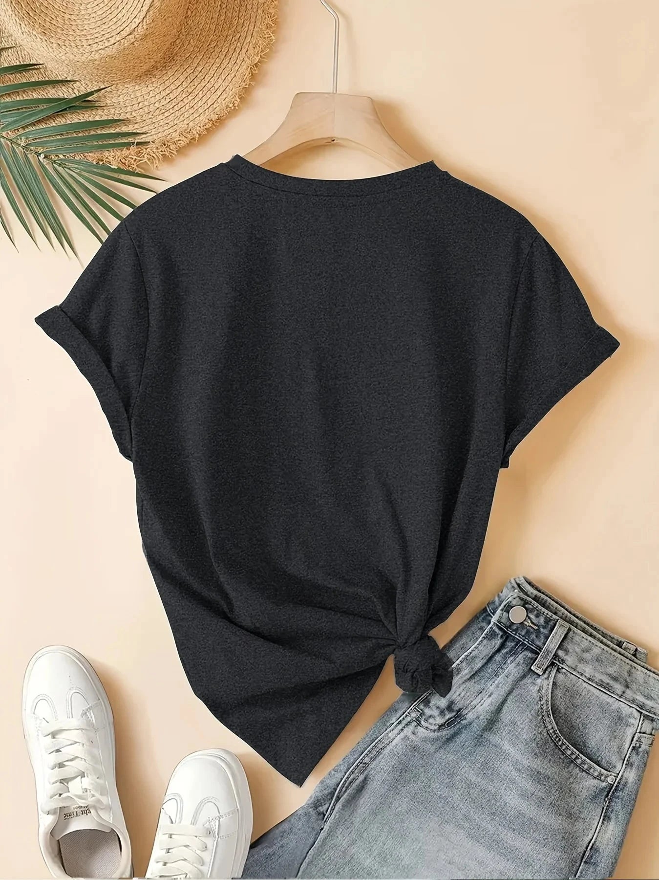 Faith Over Fear Women's Tee - Minimalist Leaf Graphic, Inspirational Casual Top by Creative Vault Marketplace