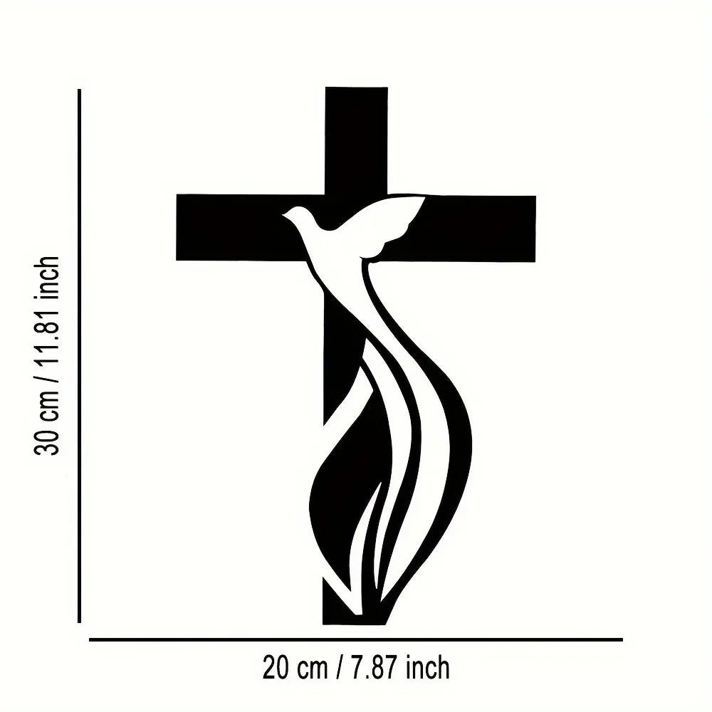 Religious Cross Wall Art Iron Metal Sculpture Church Home Decor Elegant by Creative Vault Marketplace