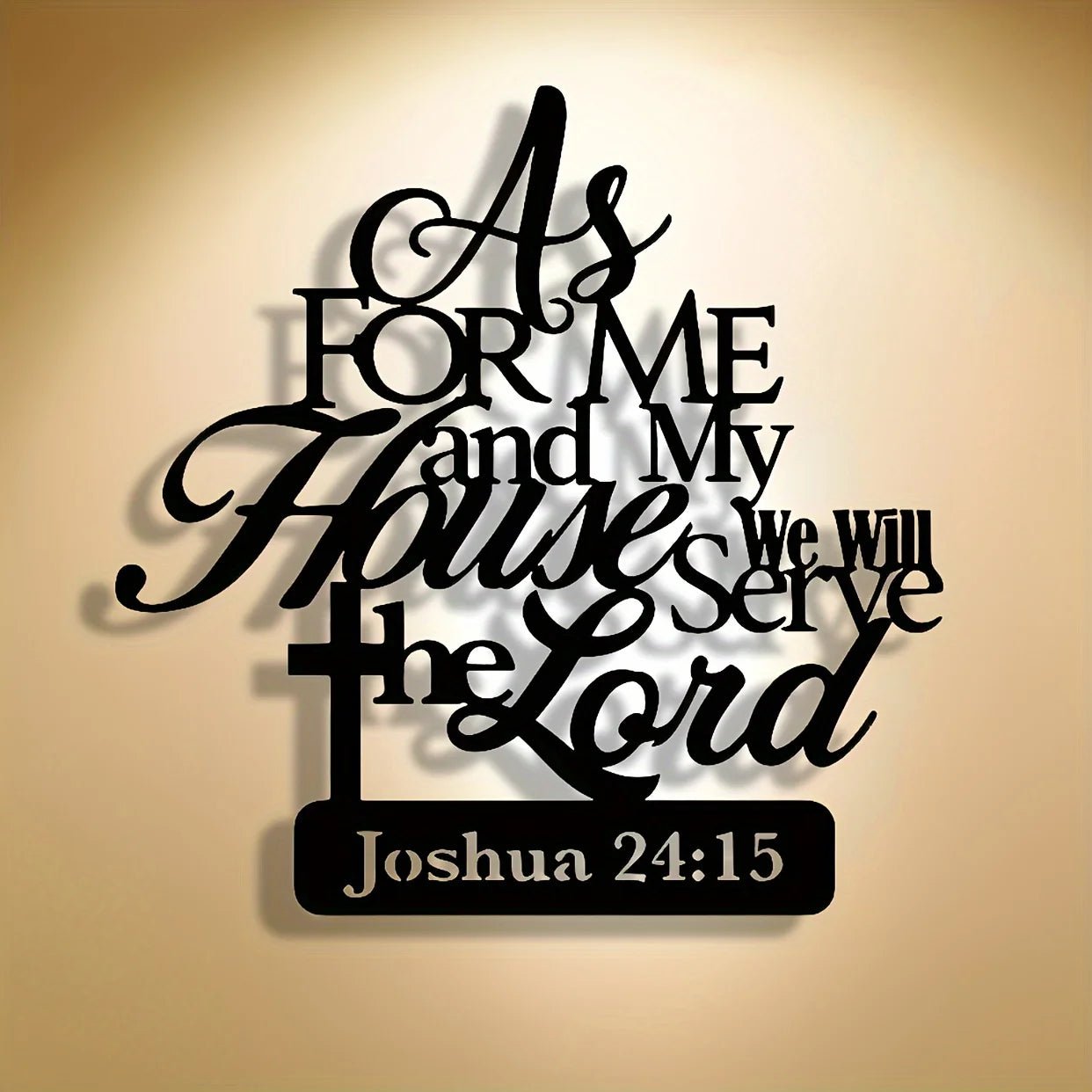 As For Me And My House We Will Serve The Lord Metal Wall Art - Vintage Inspirational Home Decor by Creative Vault Marketplace