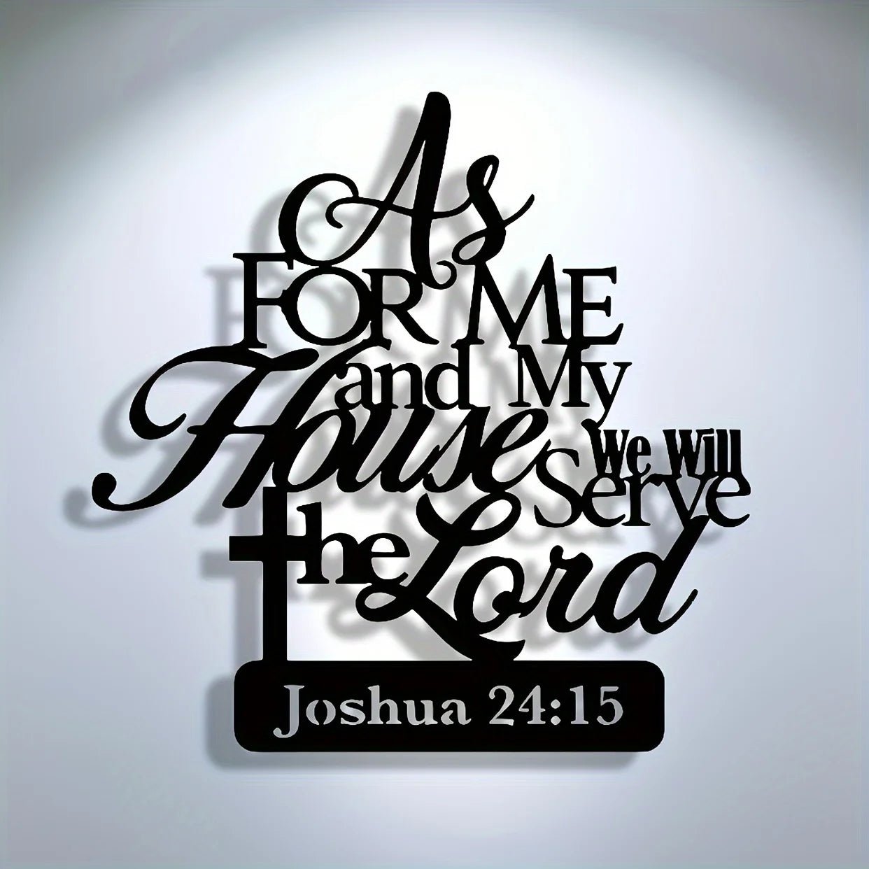 As For Me And My House We Will Serve The Lord Metal Wall Art - Vintage Inspirational Home Decor by Creative Vault Marketplace
