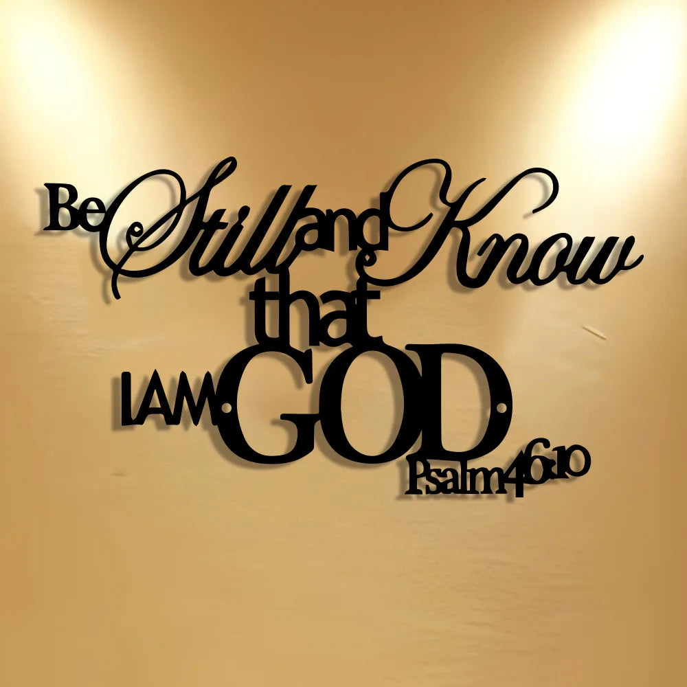 Elegant Minimalist Christian Wall Art -"Be Still and Know That I Am God" Bible Verse Metal Sign, Rustic Farmhouse Decor for Home by Creative Vault Marketplace
