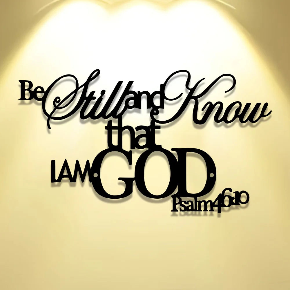 Elegant Minimalist Christian Wall Art -"Be Still and Know That I Am God" Bible Verse Metal Sign, Rustic Farmhouse Decor for Home by Creative Vault Marketplace