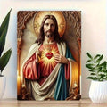 Christian Sacred Heart Wall Art - Ready-to-Hang Home Decor for Christmas Halloween New Year by Creative Vault Marketplace